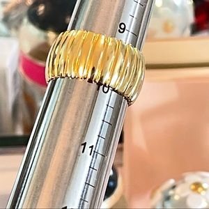 SETA GOLD PLATED WIDE BAND RING WOMANS MANS UNISEX IP PVD ION STAINLESS STEEL